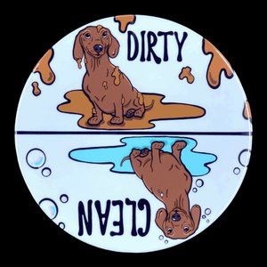 Brown Dachshund Dog Clean Dirty Dishwasher Magnet